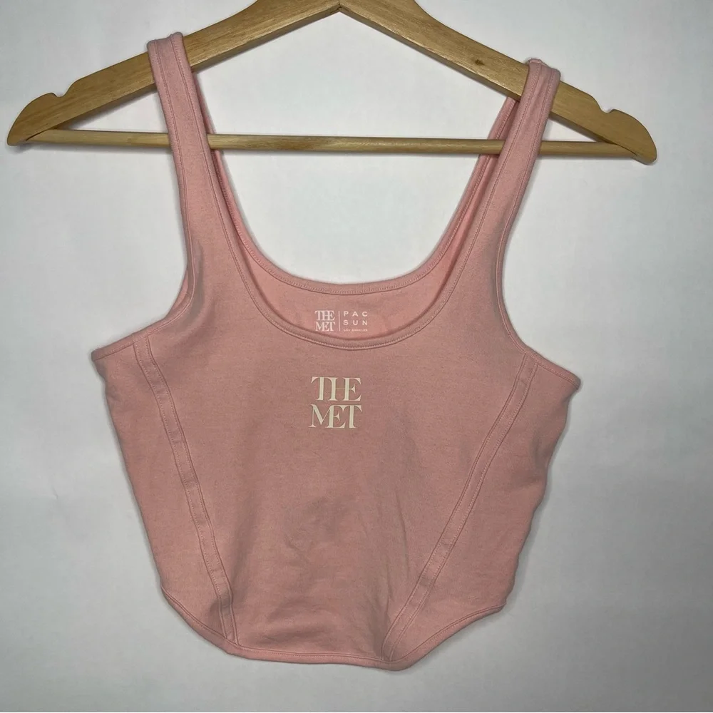 Met x PacSun Logo Corset Tank Top - Picture 2 of 7